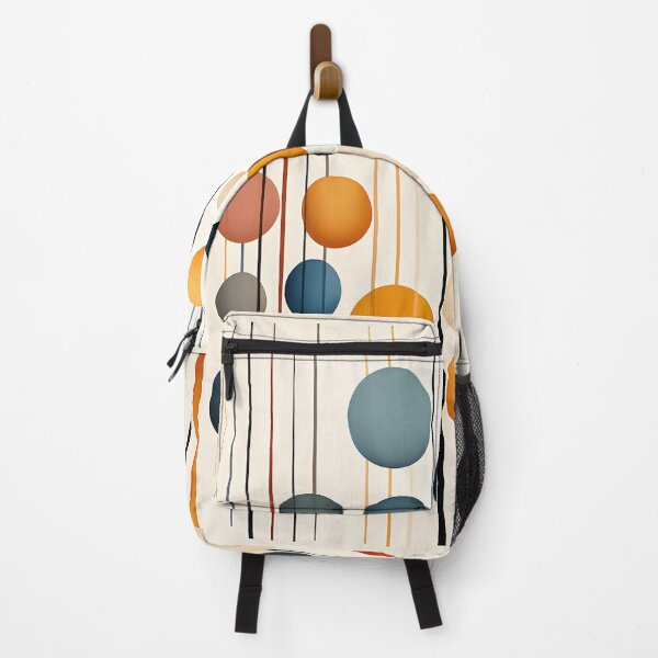 Item preview, Mid Century Modern Circles and Vertical Lines Geometric Abstract designed and sold by GutyzDesignsES.