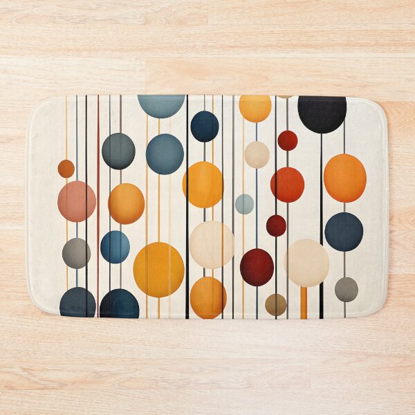 Item preview, Mid Century Modern Circles and Vertical Lines Geometric Abstract designed and sold by GutyzDesignsES.