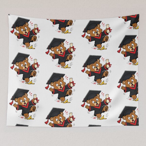 Item preview, Funny Graduation Bear – Cute Graduate Slipping on Banana Peel designed and sold by Nubian Style.