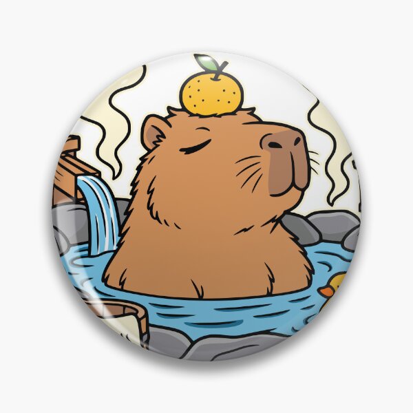 Item preview, Cute Capybara Hot Spring – Kawaii Spa designed and sold by Pommes im Bett.