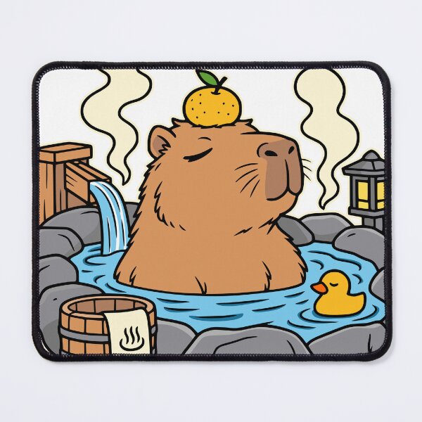Item preview, Cute Capybara Hot Spring – Kawaii Spa designed and sold by Pommes im Bett.