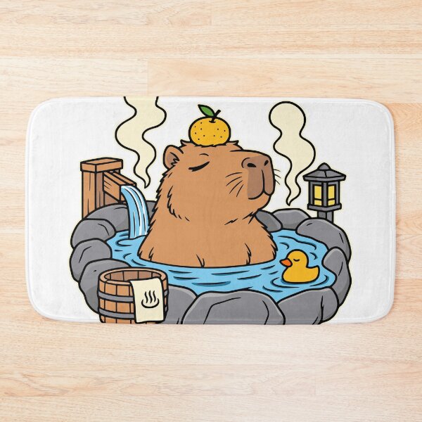 Item preview, Cute Capybara Hot Spring – Kawaii Spa designed and sold by Pommes im Bett.