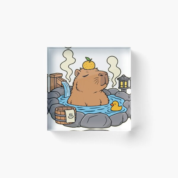 Item preview, Cute Capybara Hot Spring – Kawaii Spa designed and sold by Pommes im Bett.