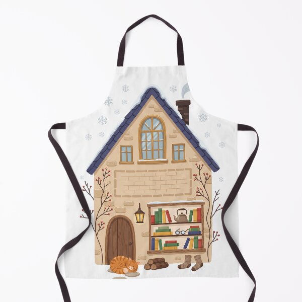 Item preview, Winter Reading House with Books and Cat designed and sold by karamram.