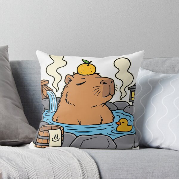 Item preview, Cute Capybara Hot Spring – Kawaii Spa designed and sold by Pommes im Bett.
