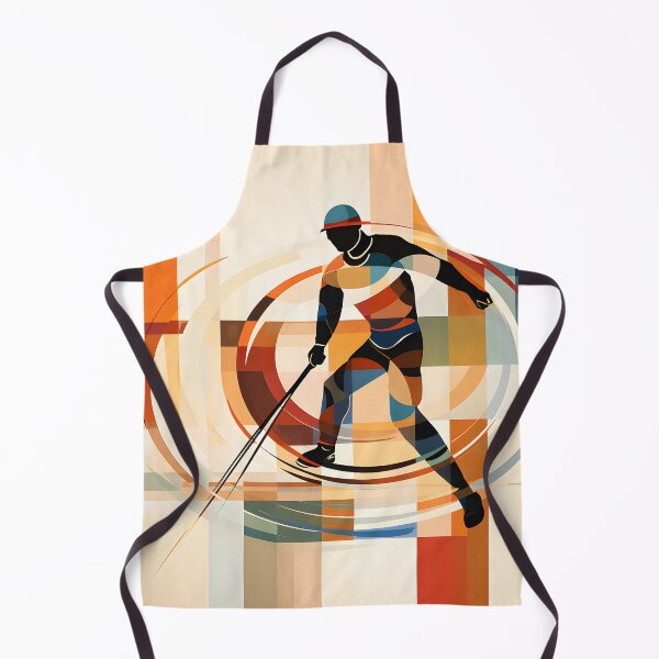 Item preview, Abstract Hockey Player Mid Century Geometric Sports Art designed and sold by GutyzDesignsES.
