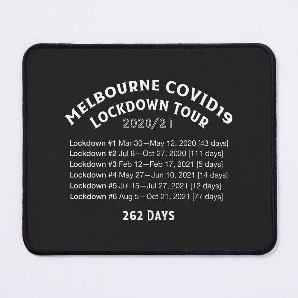 Item preview, Melbourne COVID Lockdown Tour White Text Minimalist Design designed and sold by SYGMEGABOY.