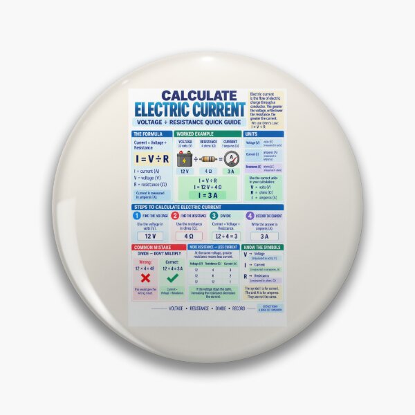 Item preview, Calculate Electric Current – Voltage ÷ Resistance Science Classroom Poster designed and sold by astersgraphics.