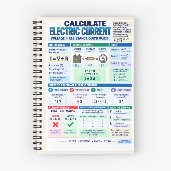 Item preview, Calculate Electric Current – Voltage ÷ Resistance Science Classroom Poster designed and sold by astersgraphics.