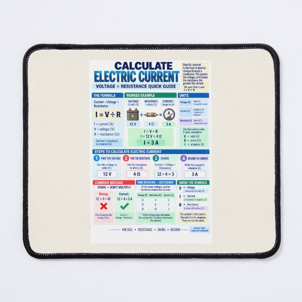 Item preview, Calculate Electric Current – Voltage ÷ Resistance Science Classroom Poster designed and sold by astersgraphics.