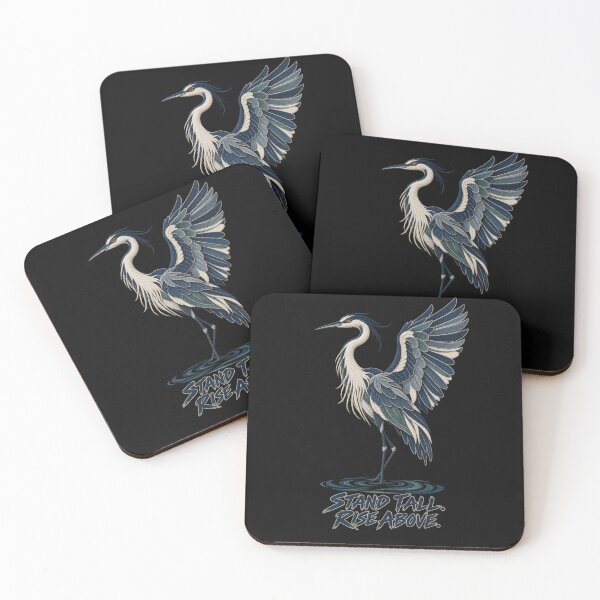 Item preview, Heron Bird Art – Stand Tall Rise Above Embroidery Look designed and sold by Emoji Emblems.