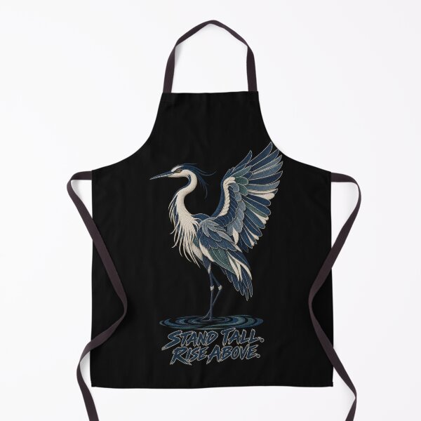 Item preview, Heron Bird Art – Stand Tall Rise Above Embroidery Look designed and sold by Emoji Emblems.