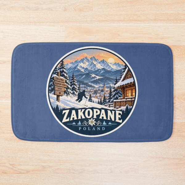 Item preview, Zakopane Poland Winter Ski Travel Art designed and sold by GusiaTreasures.
