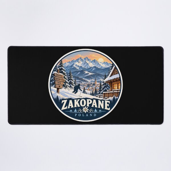 Item preview, Zakopane Poland Winter Ski Travel Art designed and sold by GusiaTreasures.