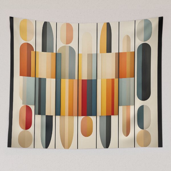 Item preview, Mid Century Modern Geometric Shapes Retro Abstract Pattern designed and sold by GutyzDesignsES.