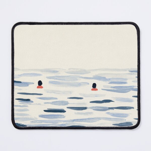 Item preview, Two Swimmers Minimal Summer Painting designed and sold by Sunday Margaritas Art.