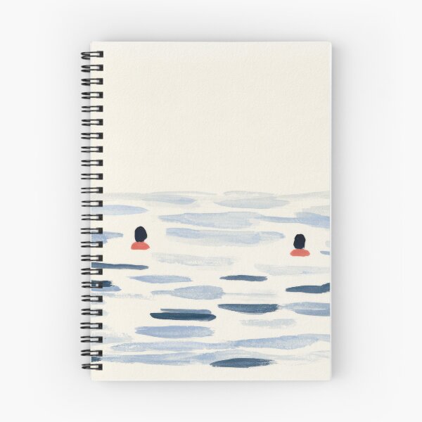 Item preview, Two Swimmers Minimal Summer Painting designed and sold by Sunday Margaritas Art.