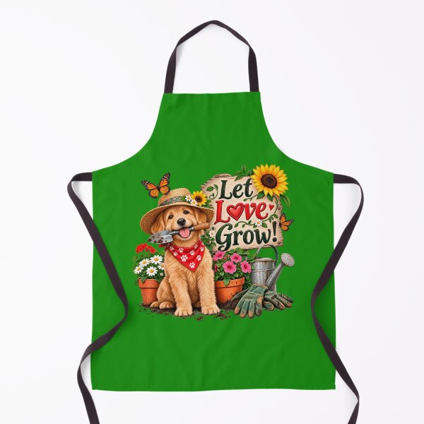 Item preview, Let Love Grow – Funny Gardening Dog Shirt designed and sold by TZehrfeldPhotos.