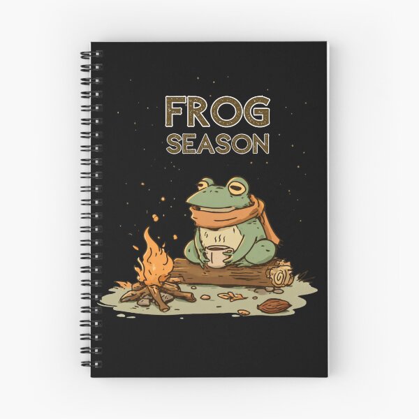 Item preview, Frog Season - Cozy Autumn Frog with Hot Chocolate by the Campfire designed and sold by AceEye.