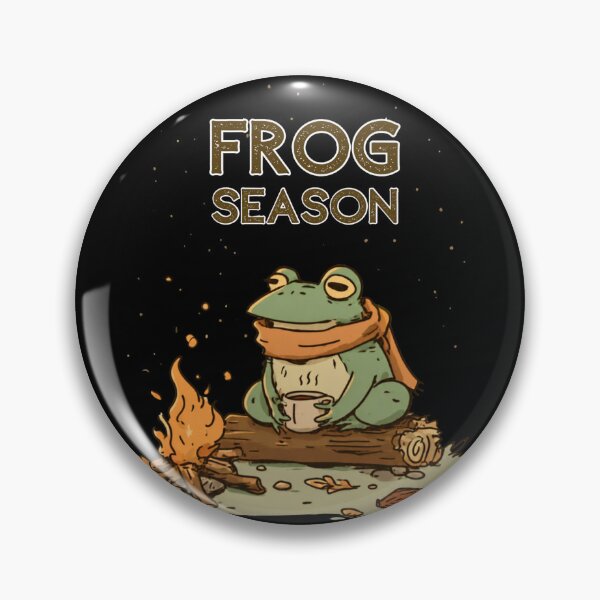 Item preview, Frog Season - Cozy Autumn Frog with Hot Chocolate by the Campfire designed and sold by AceEye.