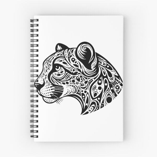 Item preview, Black and White Tribal Mandala Cheetah Head designed and sold by Menna2030.