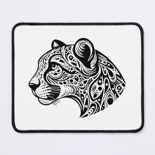 Item preview, Black and White Tribal Mandala Cheetah Head designed and sold by Menna2030.
