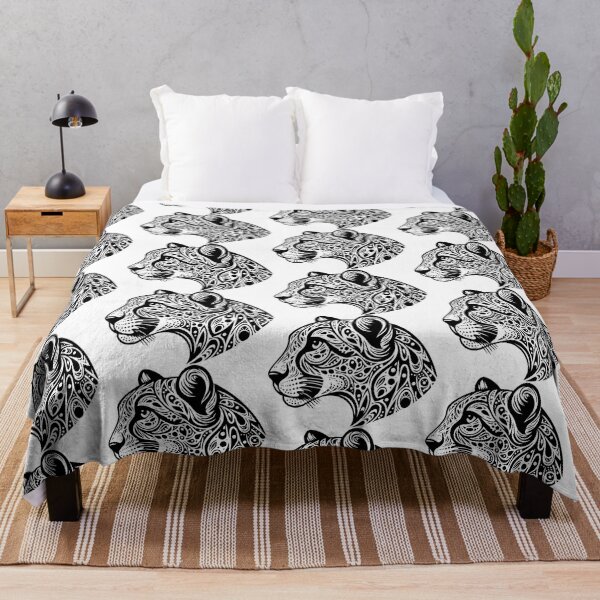 Item preview, Black and White Tribal Mandala Cheetah Head designed and sold by Menna2030.