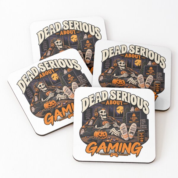 Item preview, Dead Serious About Gaming Funny Skeleton Gamer Halloween designed and sold by ABprintstudio.