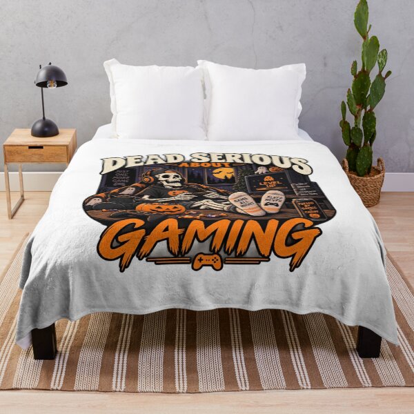 Item preview, Dead Serious About Gaming Funny Skeleton Gamer Halloween designed and sold by ABprintstudio.