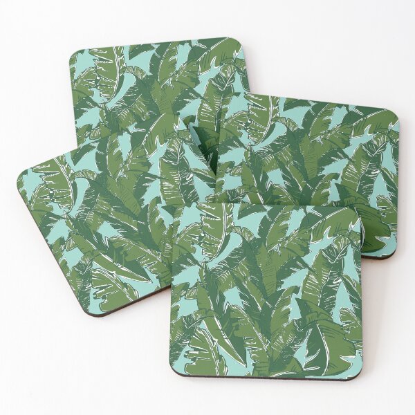 Item preview, Leaves Bananique in Aqua Sea designed and sold by YesterdayColl.