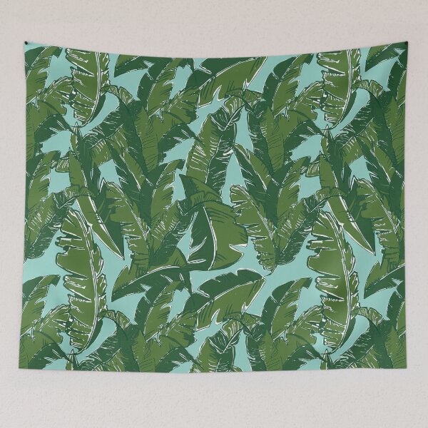 Item preview, Leaves Bananique in Aqua Sea designed and sold by YesterdayColl.