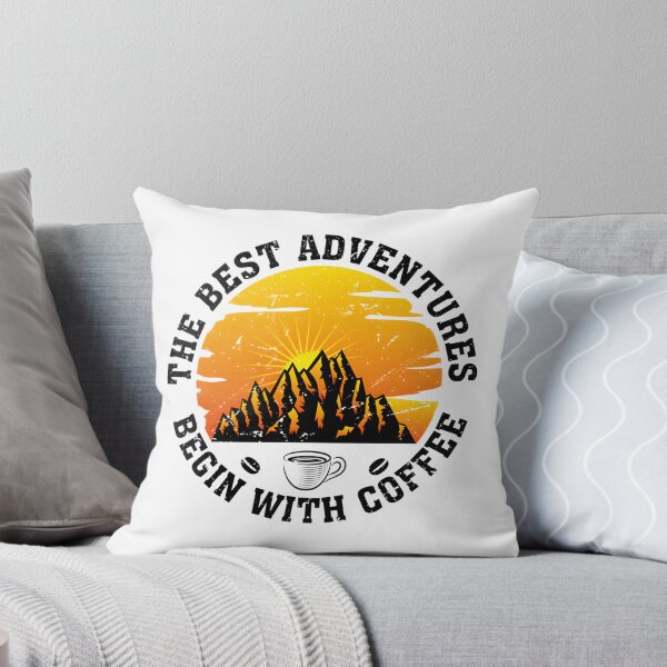 Item preview, The Best Adventures Begin With Coffee Inspirational Quote Design designed and sold by SprintMonkey.