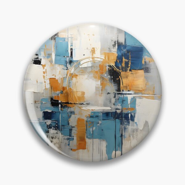 Item preview, Blue White and Gold Abstract Textured Painting designed and sold by GutyzDesignsES.