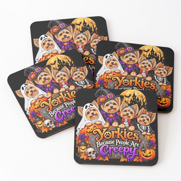 Item preview, Yorkies Because People Are Creepy Funny Yorkshire Terrier Halloween Dog Humor designed and sold by 76Valeria.