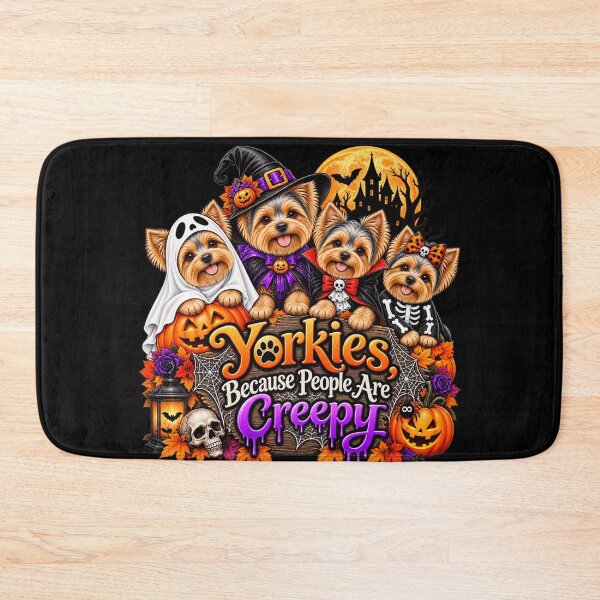 Item preview, Yorkies Because People Are Creepy Funny Yorkshire Terrier Halloween Dog Humor designed and sold by 76Valeria.