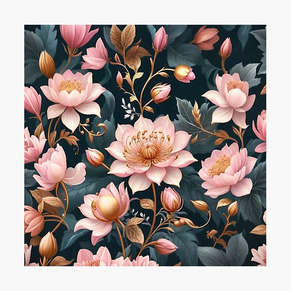 Item preview, Floral pink flower pattern designed and sold by KingsArtworx 2.