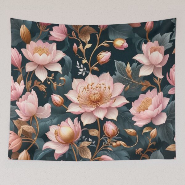 Item preview, Floral pink flower pattern designed and sold by KingsArtworx 2.