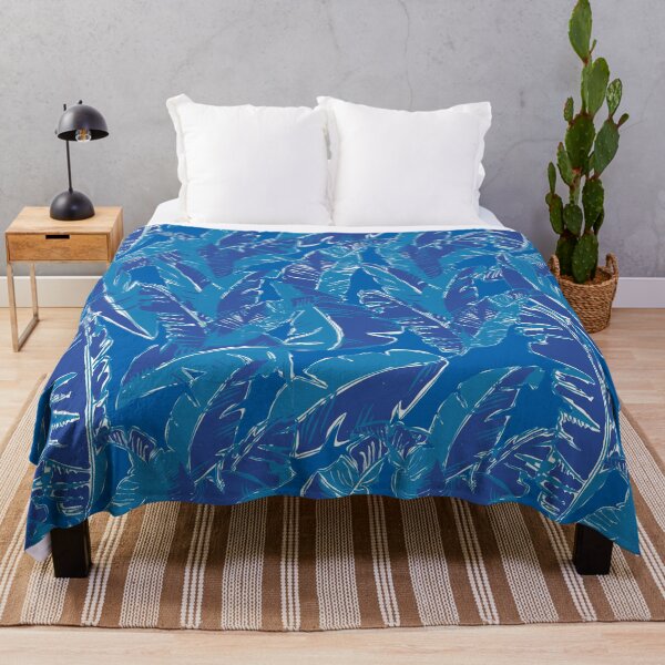 Item preview, Leaves Bananique in Tonal Classic Blue designed and sold by YesterdayColl.