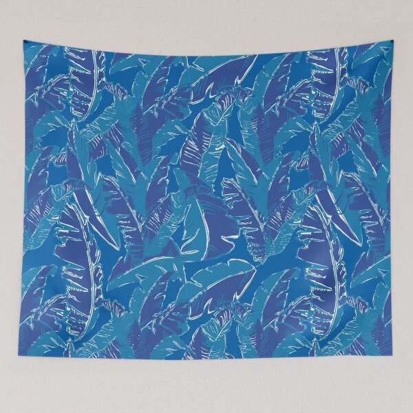 Item preview, Leaves Bananique in Tonal Classic Blue designed and sold by YesterdayColl.