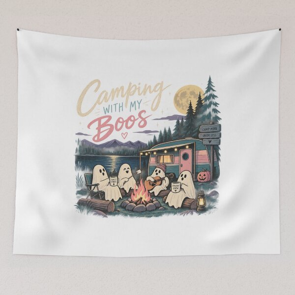 Item preview, Camping With My Boos Funny Ghost Halloween Camping designed and sold by ABprintstudio.