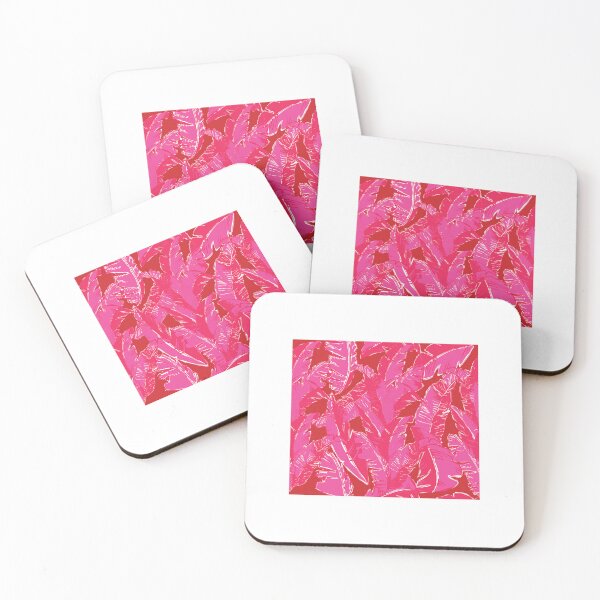 Item preview, Leaves Bananique in Tonal Hot Pink + Red designed and sold by YesterdayColl.