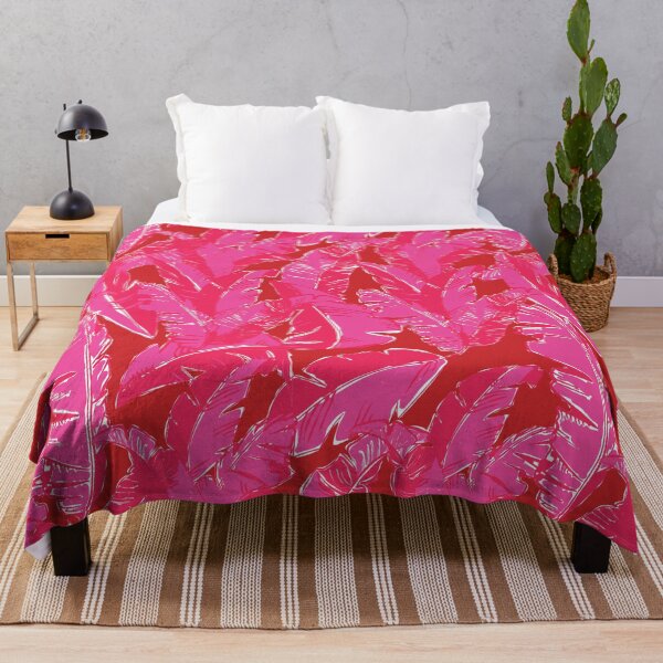 Item preview, Leaves Bananique in Tonal Hot Pink + Red designed and sold by YesterdayColl.