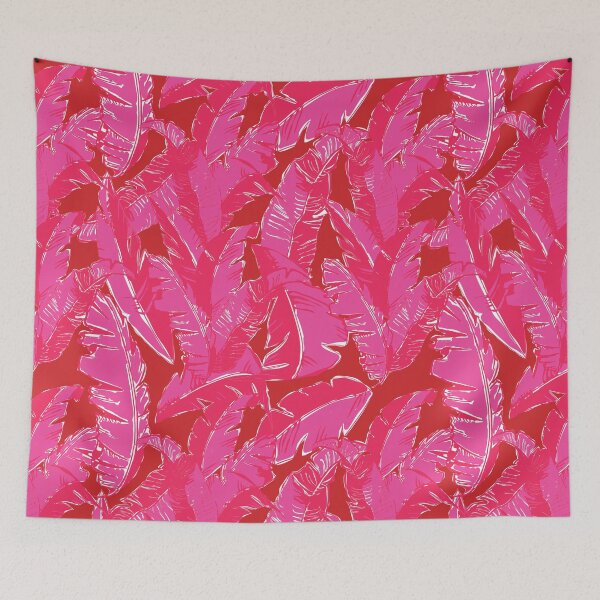 Item preview, Leaves Bananique in Tonal Hot Pink + Red designed and sold by YesterdayColl.