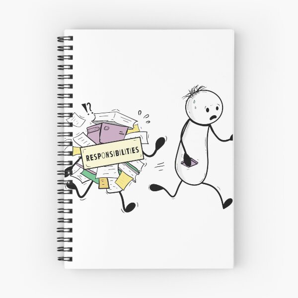 Item preview, Running From Responsibilities – Hand-drawn Relatable Digital Illustration & Print designed and sold by MyVisionaryHuez.