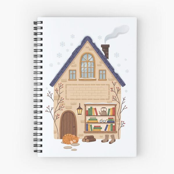 Item preview, Winter Reading House with Books and Cat designed and sold by karamram.