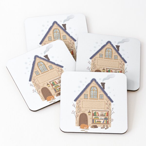 Item preview, Winter Reading House with Books and Cat designed and sold by karamram.