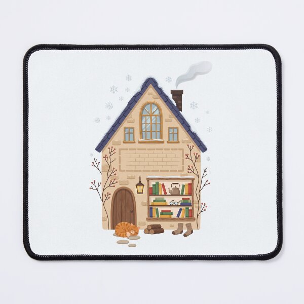 Item preview, Winter Reading House with Books and Cat designed and sold by karamram.