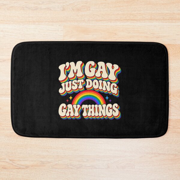 Item preview, I’m Gay Just Doing Gay Things – Retro Rainbow Pride designed and sold by Text2tee.