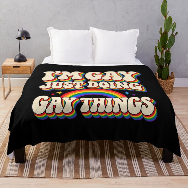 Item preview, I’m Gay Just Doing Gay Things – Retro Rainbow Pride designed and sold by Text2tee.
