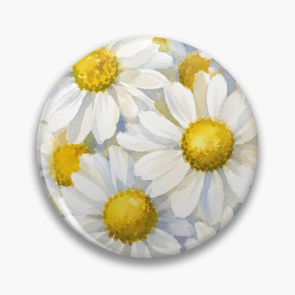 Item preview, White Chamomile Botanical Floral Pattern Watercolor Art HD Store designed and sold by bard-art.